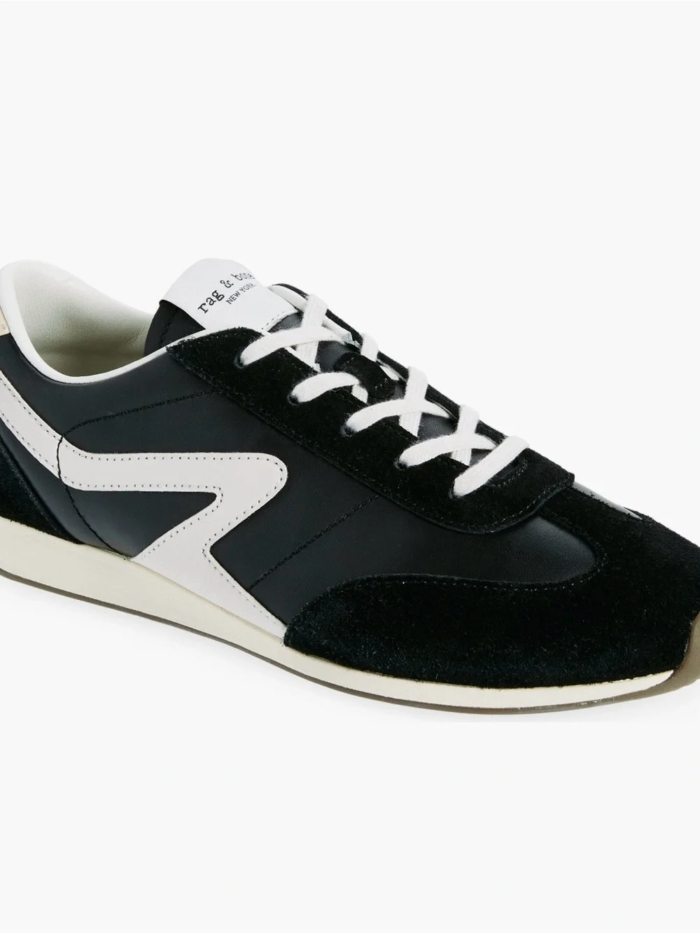 Women’s Black and White Retro Runner Sneaker